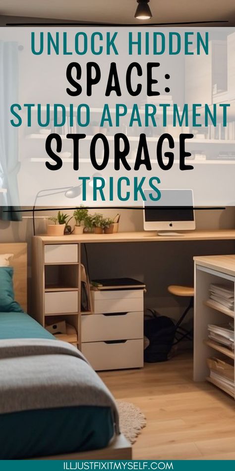 Stackable storage bins maximizing vertical space in studio apartment. How To Organize A Studio Apartment, Vertical Space Storage, Studio Apartment Storage Ideas, Vertical Shelving, Studio Apartment Storage, Small House Storage, Micro Studio, Tiny Studio Apartments, Self Storage Units