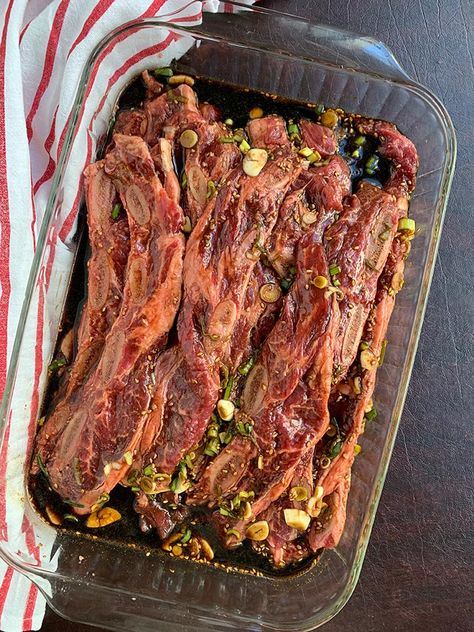 Cow Ribs Recipe, Hawaiian Kalbi Marinade Recipe, Korean Short Rib Marinade, Korean Galbi Marinade, Beef Short Rib Marinade Recipe, Maui Ribs Marinade, Korean Short Ribs Marinade, Kalbi Marinade Recipe, Galbi Recipe