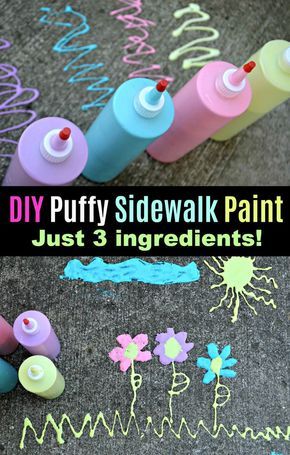 Mason Jar Crafts, Puffy Sidewalk Paint, Sidewalk Paint, Kids Craft Box, Art And Craft Videos, Fun Easy Crafts, Summer Activities For Kids, Fun Crafts For Kids, Craft Box