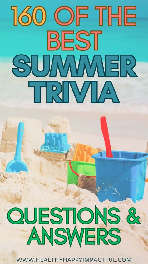 160 of the best Summer Trivia Questions and Answers Summer Trivia, Movie Quiz Questions, Trivia Questions For Adults, Word Brain Teasers, Music Trivia Questions, History Trivia Questions, Summer Quiz, Sports Trivia, Random Trivia