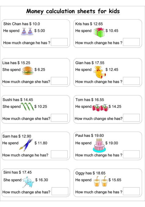 Money calculation worksheet 2 Worksheet On Money For Class 1, Money Worksheets For Grade 1, Money Concept Worksheets, Money Worksheets 2nd Grade, Money Worksheets 1st Grade, Money Practice, Money Math Worksheets, Logic Thinking, Math Multiplication Worksheets