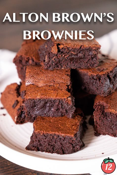 Alton Brown’s Cocoa Powder Brownies | 12 Tomatoes Alton Brown Brownies, Brownie Recipes Cocoa Powder, Brownie Recipes With Cocoa Powder, Brownie Recipe With Cocoa, Cocoa Powder Brownies, Chocolate Decadence, Cocoa Powder Recipes, Brownies From Scratch, Cocoa Brownies