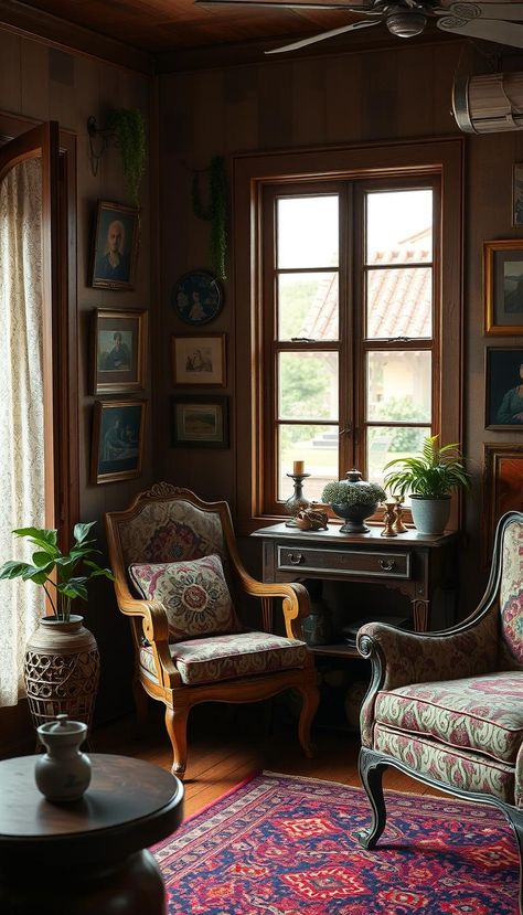 Add a touch of nostalgia to your home with vintage decor finds. Learn how to mix old and new for a timeless look. #VintageDecor #HomeStyling #AntiqueLovers Vintage Colonial Decor, Historic Home Interiors, Colonial Decor, Home Decor Finds, Vintage Living Room, Living Room Windows, Farmhouse Living Room, Historic Home, Farmhouse Living