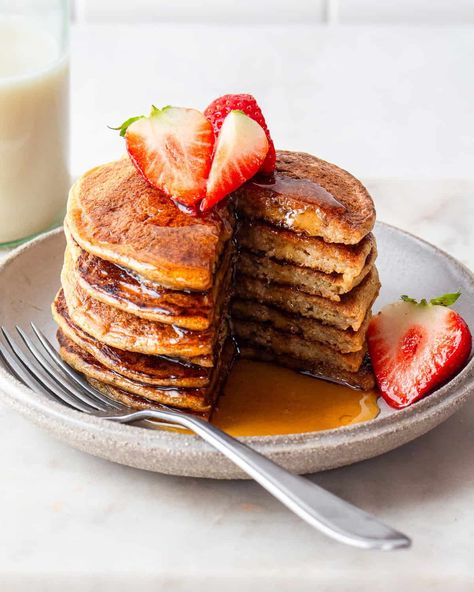 High-Protein Silken Tofu Pancakes (Vegan & Gluten-Free) - Cooking With Elo Silken Tofu Pancakes, Tofu Pancakes, Silk Tofu, Silken Tofu Recipes, Tofu Protein, Tofu Breakfast, Pancakes Vegan, Cherry On The Cake, Silken Tofu