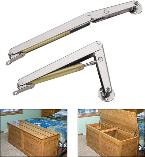 YUMORE Gas struts 200N/30LB Heavy Duty Support Hinges Automatic Slow Lowering Safety Pneumatic for Cabinets Wooden Box Toy Chest - Amazon.com Wardrobe Lighting, Stainless Steel Hinges, Wooden Storage Boxes, Ceiling Fan In Kitchen, Wooden Storage, Toy Boxes, Wooden Box, Anchors, Sliding Doors