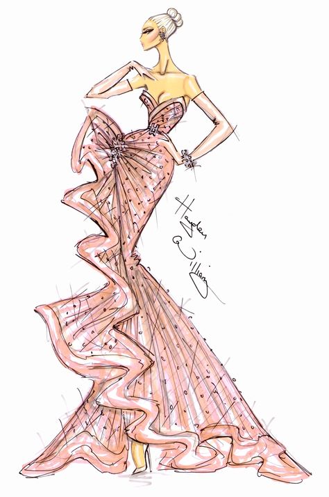 Oscars 2013 Couture by Hayden Williams Hayden Williams Fashion, Fashion Design Inspiration, Hayden Williams, Fashion Artwork, Mode Chanel, Fashion Design Sketchbook, Sketches Dresses, Fashion Sketchbook, Fashion Illustration Dresses