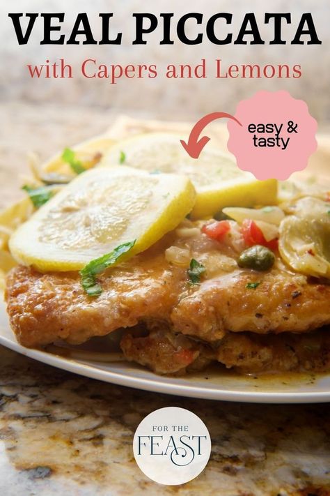 Veal Picatta Recipe, Veal Piccata Recipe Giada, Veal Picatta, Veal Piccata Recipe, Scallopini Recipes, Veal Scallopini Recipes, Veal Cutlet Recipes, Veal Dishes, Veal Piccata