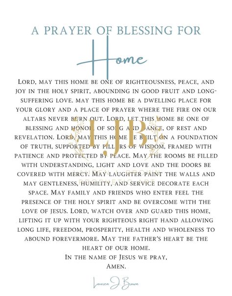 Prayer of Blessing for Home - Etsy Prayer For Home Protection, Prayer Over Home, New Home Prayer, New Month Prayer, Prayer For Friendship, Prayer For Help, Prayer Altar, Prayer For My Marriage, Birthday Prayer