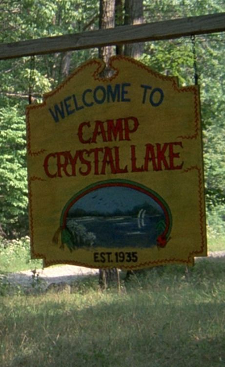 Camp Crystal Lake Sign, 1980 Aesthetic, Friday The 13th 1980, Small Town Mystery, Summer Camp Aesthetic, Camp Crystal Lake, Slasher Film, 80s Horror, Camping Aesthetic