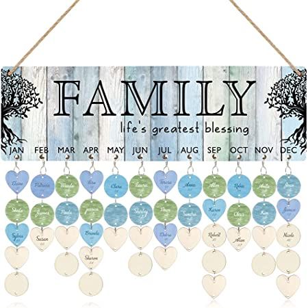 Family Birthday Plaque, Birthday Reminder Board, Family Birthday Calendar, Family Birthday Board, Wood Calendar, Birthday Tracker, Calendar Reminder, Calendar Board, Door Hangings