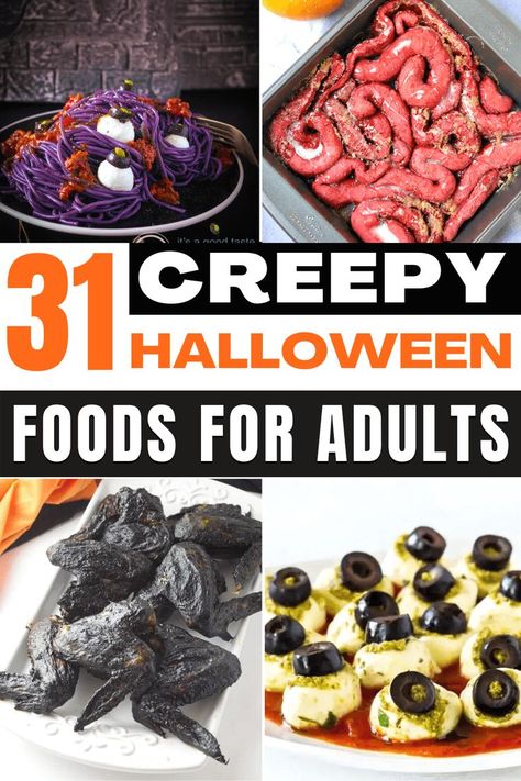 Halloween Food Dishes, Halloween Dinner Party Food, Savory Halloween Food, Gross Halloween Foods, Halloween Food For Adults, Scary Halloween Food, Halloween Appetizers Easy, Healthy Halloween Food, Scary Food