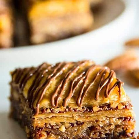 Baklava Recipe with Nutella - Simply Home Cooked Nutella Baklava, Homemade Baklava Recipe, Nutella Cake Recipe, Recipe With Nutella, Nutella Buttercream Frosting, Holiday Desert Recipes, Nutella Recipes Cake, Phyllo Dough Recipes, Phyllo Recipes