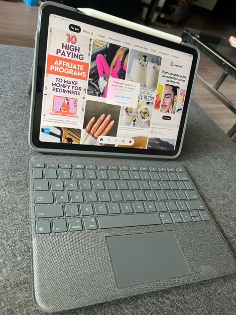 Turn your IPad into a laptop! #ipad #apple #tech #keyboard #logitech Follow my shop @Amy.Bloom on the @shop.LTK app to shop this post and get my exclusive app-only content! #liketkit #LTKsalealert #LTKGiftGuide #LTKfindsunder100 @shop.ltk https://liketk.it/4mQhd Logitech Keyboard Ipad, College Office Decor, Ipad With Keyboard, Corporate Girly, Ipad Setup, Summer Dump, Logitech Keyboard, Ipad Aesthetic, Work Goals