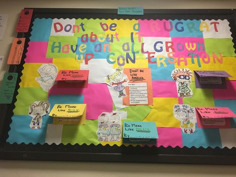 Rugrats Bulletin Board, College Bulletin Boards, Ra Bulletins, Ra Boards, Ra Bulletin Boards, Ra Ideas, All Grown Up, Hello Kitty Wallpaper, Grown Up