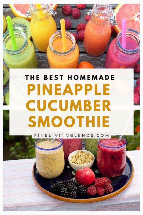 Blend up a refreshing splash of health with the Best Homemade Pineapple Cucumber Smoothie! #SmoothieGoals #HealthySips #PineappleCucumberBliss 🍍🥒🥤 Pineapple Cucumber Smoothie, Pineapple Cucumber, Smoothie Benefits, Cucumber Smoothie, Detox Smoothies, Hydrating Drinks, Smoothie Prep, Persian Cucumber, Frozen Pineapple