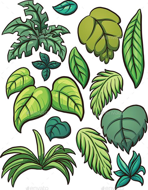 Tropical Leaves Jungle Theme Drawing, Jungle Drawings, Tropical Leaves Drawing, Tropical Cartoon, Cartoon Leaves, Leaves Cartoon, Leaf Vector Illustration, Vbs Jungle, Tropical Leaves Illustration