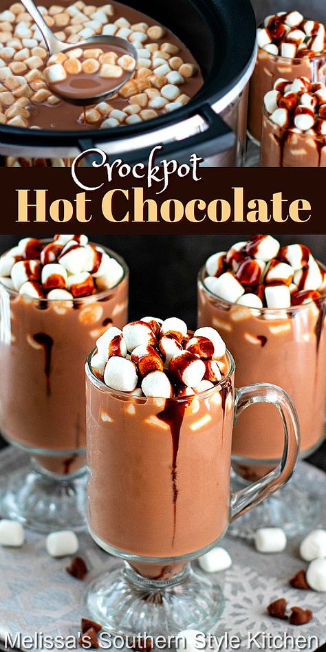 Christmas Crockpot Hot Chocolate, Hot Chocolate In The Crockpot, Real Hot Chocolate, Hot Chocolate In A Crockpot Recipe, Crockpot Drinks Christmas, Hot Chocolate For Party, Crockpot Hot Chocolate Recipe Swiss Miss, Hot Chocolate In Crockpot Easy, Croc Pot Hot Cocoa