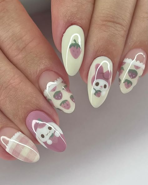 All Posts • Instagram Sanrio World, Sanrio Nails, Mauve Nails, Round Nails, Kawaii Nails, Gradient Nails, Girls Nails, Little Flowers, Square Nails