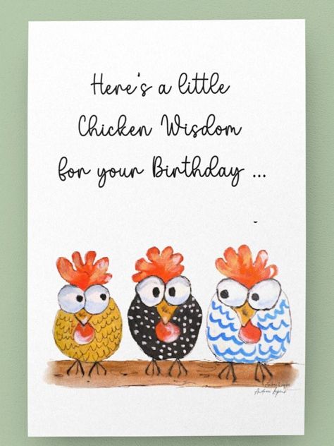 Chicken Card, Funny Chicken Card, Chicken Mama, Chicken Lover Gift, Original Art Chickens, Chicken Art, Chicken Greeting Card, Farm Card.  Great birthday card for all those Chicken Lover, Chicken Mamas you know.  This original art card is my adaption from an art print I designed and also use for pillows, mugs, prints and more.    Message me if you would like to see design on different items, i.e., mouse pads, phone cases, journals. .: One size: 5" x 7" (10.8 x 13.9 cm) with matching envelope .: Matte finish Happy Birthday Chicken, School Lunch Notes, Chicken Greeting Cards, Hedge Hogs, Chicken Cards, Chicken Mama, Birthday Puns, Lunch Notes, Chicken Lover Gifts