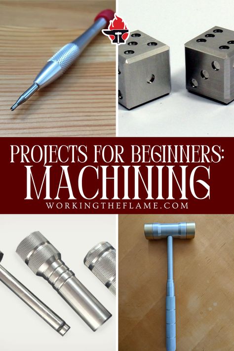 Excited to dive into machining? Our updated list of beginner projects provides the perfect opportunity to get started! With clear instructions and helpful tips, you'll be creating different machining projects such as screwdriver, mallet, and dice in no time.  #MachinistBeginners #DIYMachining #MachinistProjects #CraftingWithMetal #MachiningInspiration #BeginnerMetalwork #BeginnerFriendly #Machining #CreativeMetalProjects #MachinistSkills #Machinist #WorkingTheFlame Machinist Projects, Milling Machine Projects, Metal Lathe Projects, Machine Shop Projects, Machining Metal Projects, Workshop Layout, Machinist Tools, Metal Workshop, Metal Lathe