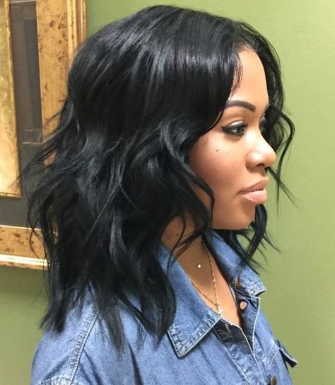 50 Best Eye-Catching Long Hairstyles for Black Women Wavy Weave Hairstyles, Wavy Weave, Fine Straight Hair, Short Hair Black, Really Short Hair, Short Bob Wigs, Beautiful Long Hair, African Hairstyles, Short Bob Hairstyles