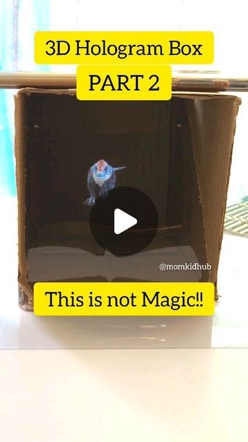 How To Make A Hologram With Your Phone, Cardboard Phone Diy, Hologram Box Diy, Ohp Sheet Craft, Easy Cardboard Crafts For Kids, Cardboard Box Ideas For Kids, Cardboard Knife, 3d Hologram Video, Cardboard Activities