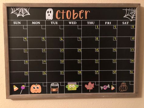 Whiteboard Monthly Calendar, Dry Erase October Calendar, Halloween White Board Calendar Ideas, October Chalk Calendar Ideas, October Calendar 2023 Whiteboard, October Dry Erase Calendar, October Dry Erase Board Ideas, White Board Halloween Ideas, October Calendar 2024 Chalkboard