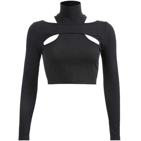 black turtleneck winter sexy hollow skinny crop top long sleeve Women Turtleneck, Fotografi Digital, Mode Zara, Crop Top Long Sleeve, Crop Top Long, Autumn T Shirts, Cotton Crop Top, Turtleneck Long Sleeve, Womens Turtleneck