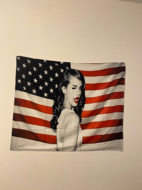 Lana Del Rey 2024 Flag, Lana Del Rey Usa Flag, Lana Del Rey Tapestry, Lana Del Rey Decor, Lana Del Rey Flag, Lana Del Rey Room Aesthetic, Lana Del Rey American Flag, Lana Del Rey Party, American Flag Room