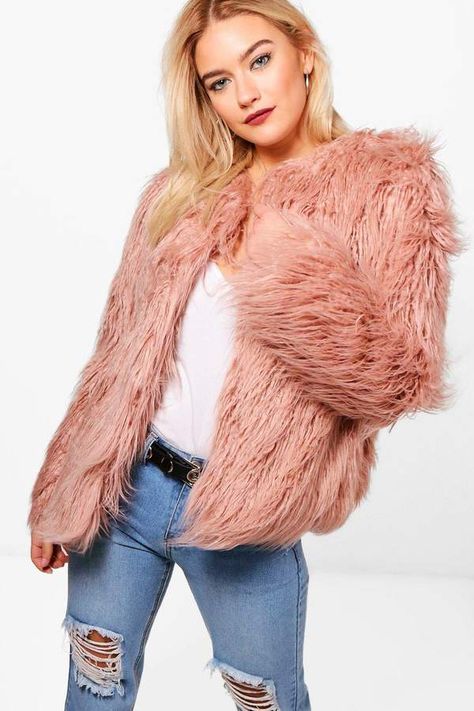 Pink Faux Fur Jacket, Pink Winter Coat, Pink Faux Fur Coat, Mode Mantel, Womens Faux Fur Coat, Long Faux Fur Coat, Fluffy Jacket, Estilo Hippie, Pink Fur