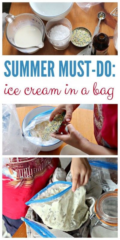 How to make ice cream in a bag Ice Cream In A Bag, Summer Fun For Kids, Make Ice Cream, Rock Salt, Summertime Fun, Summer Activities For Kids, Summer Treats, Cooking With Kids, Homemade Ice Cream