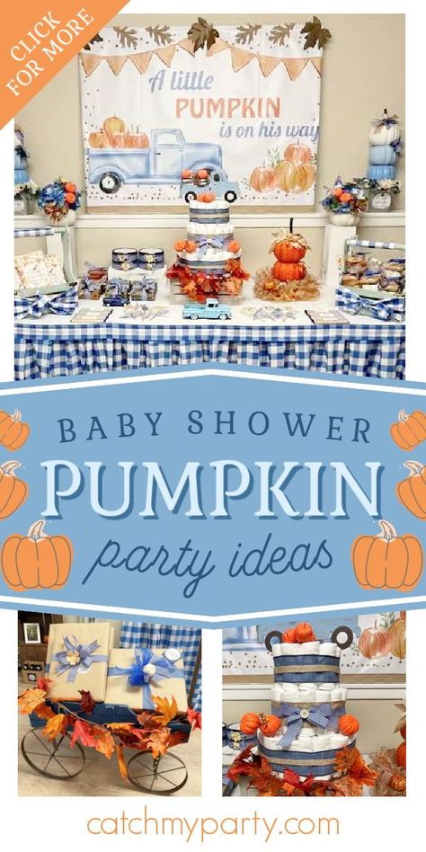 My Little Pumpkin Baby Shower Table Decor, Pumpkin Shower Decor, Baby Pumpkin Baby Shower Ideas, My Little Pumpkin Baby Shower Ideas Boy, November Baby Shower Themes Boys, Fall Pumpkin Baby Shower Ideas Boy, Baby Boy Fall Baby Shower Ideas, Little Pumpkin Baby Shower Table Decor, Pumpkin Baby Boy Shower Theme