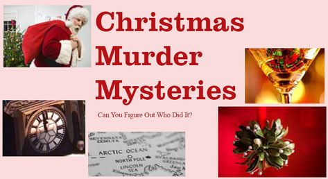 Christmas murder mystery parties will add intrigue and mystery to Holiday parties or New Year's Eve events. This year plan a murder at Christmas and ask your friends solve the who done it. Who Done It Mystery Party, Christmas Mystery Dinner, Christmas Olympics, Mystery Riddles, New Years Eve Events, Mystery Hostess, Mystery Party Game, Mystery Dinner Party, Mystery Parties