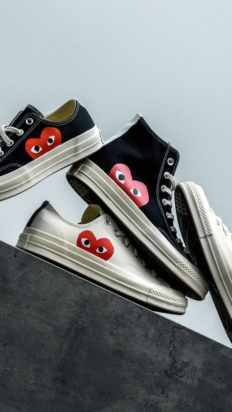 Play X Converse, Converse Low, Street Beat, Play Comme Des Garcons, Shoes Photography, Comme Des Garcons Play, Product Images, Product Photography, Comme Des Garcons