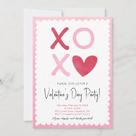 $3.08 | Valentine's Day Party Event Invitation #valentines birthday invitation, valentines party, galentines invitation, valentines, xoxo invitation, valentines card, valentines event, valentines birthday, sweetheart invitation, hearts invitation Galentines Invitation, Valentines Theme Party, Valentines Event, Valentine Party Invitations, Galentine's Party, Valentines Theme, Fun Invitation, Valentine Invitations, Charm Party