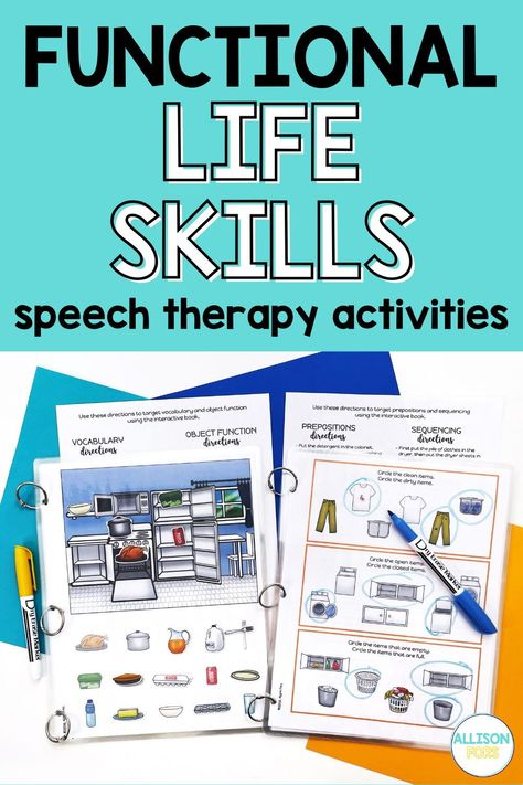 Functional Words Speech Therapy, Special Ed Life Skills Activities, Life Skills Speech Therapy Activities, Adult Slp Activities, Geriatric Speech Therapy Activities, High School Speech Therapy Activities, Adult Speech Therapy Activities, Aac Activities Speech Therapy, Life Skills Activities For Special Needs