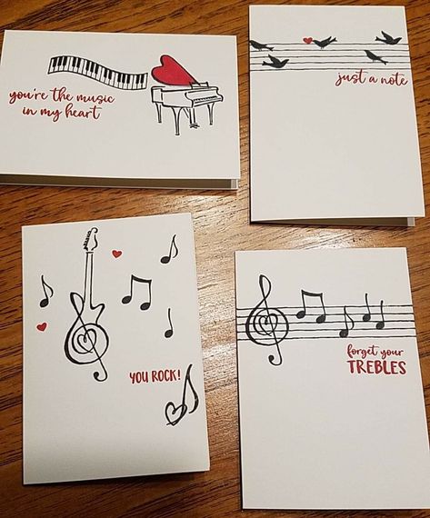 Button Christmas Cards, Music Theme Birthday, Musical Cards, Handmade Greeting Card Designs, Creative Gift Wraps, Birthday Card Drawing, Music Crafts, Cards For Boyfriend, Cadeau Diy