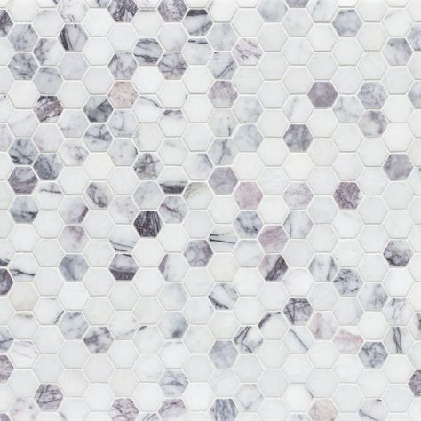 LILAC | Artistic Tile Lavender Tile Bathroom, Lavender Tile, Lilac Bathroom, Lavender Bathroom, Lilac Marble, Purple Tile, Small Bathroom With Shower, Purple Bathrooms, Artistic Tile