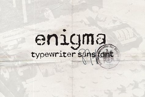 Enigma Typewriter Sans Font by DesignSomething on @creativemarket Enigma Machine, Sans Font, Typewriter Font, Best Free Fonts, Script Type, Vintage Typewriters, Creative Sketches, Free Fonts Download, Pencil Illustration