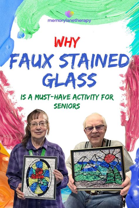 Free Activities for Seniors | Memory Lane Therapy Memory Care Crafts, Activity For Seniors, Elderly Crafts, Stained Glass Craft, Activities For Seniors, Senior Programs, Elderly Activities, Senior Activities, Glass Craft