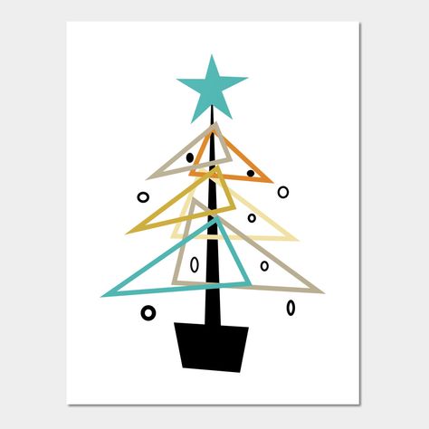 Mid Century Modern Christmas Tree, Mid Century Christmas Tree, Funky Mid Century Modern, Mid Century Modern Wall Decor, Christmas Tree Wall, Mid Century Modern Christmas, Retro Christmas Tree, Christmas Magnet, Modern Christmas Tree