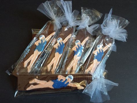 Team Treats, Chocolate Rice Crispy, Swim Practice, Swimming Party, Swim Mom, Swim Gifts, Chocolate Lollipops, Chocolate Candy Bar, Chocolate Covered Pretzels