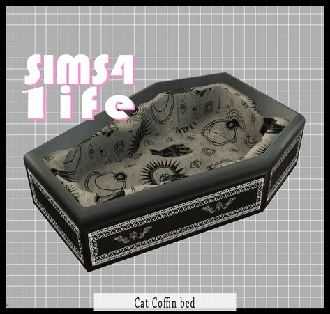 Cat Coffin Bed | Sims41ife on Patreon Coffin Bed, Sims 4 Cc Goth, Sims 4 Content, Sims Pets, Sims 4 Tsr, Sims Packs, Play Sims 4, Sims 4 Anime, Pelo Sims