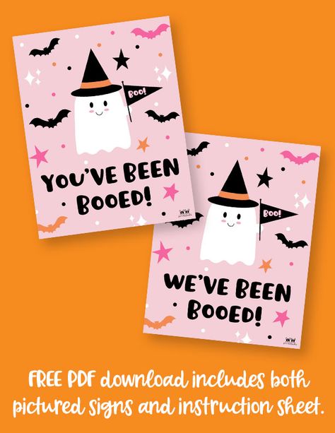 Booed Signs - 25 FREE You've & We've Been Booed Printables | Printabulls Youve Been Booed Fundraiser, You've Been Booed Free Printable Tags, I’ve Been Booed Printable Free, Boo Buddy Printable, You Got Booed Printables, You’ve Been Boo’d Free Printable, Free Printable Halloween Cards For Kids, You’ve Been Booed Ideas Free, Boo Basket Tag Printable