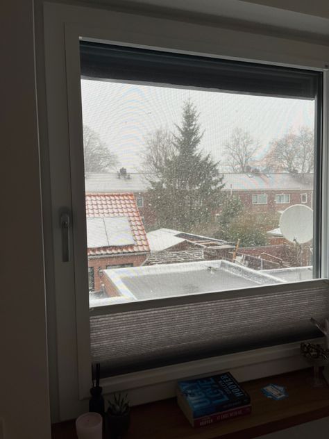 Snow, window, view, books, houses, easthetic view, Snow From Window, Snow Window, View From My Window, Outside My Window, Window Siding, Snow Pictures, Window View, Aesthetic Pics, Western Style