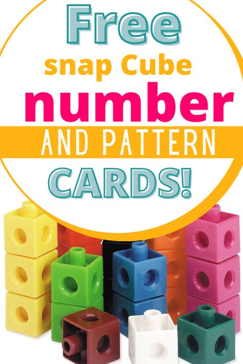 Snap Cube Patterns Printables Free, Math Cube Activities Preschool, Unifix Cube Activities Preschool, Cube Blocks Ideas, Mathlink Cubes Printables, Mathlink Cubes Activities, Unifix Cube Activities, Number Pattern Activities, Snap Cubes Activities