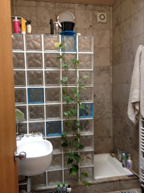 fine 41 Amazing Glass Brick Shower Division Design Ideas https://matchness.com/2018/01/11/41-amazing-glass-brick-shower-division-design-ideas/ Glass Block Shower Ideas, Brick Wall Bathroom, Glass Block Shower Wall, Brick Bathroom, Glass Block Shower, Showers Without Doors, Glass Blocks Wall, Doorless Shower, Ideas Baños