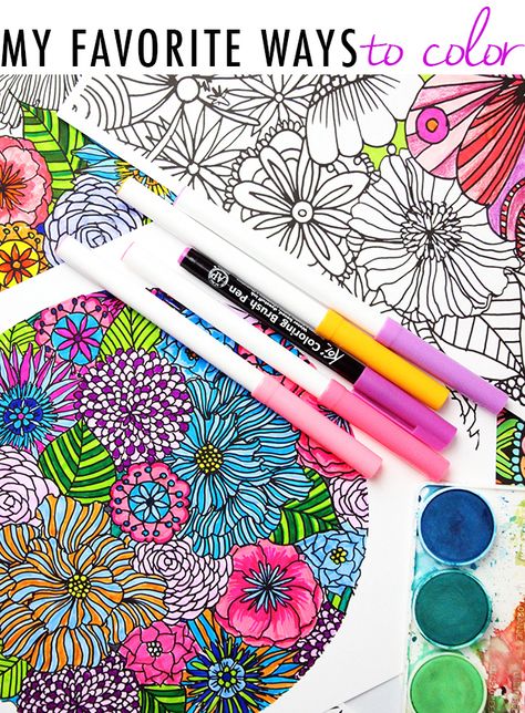 Coloring Brush Pen, Coloring Tips, Adult Colouring Pages, Colored Pencil Techniques, Coloring Tutorial, Colouring Techniques, Flower Coloring Pages, Coloring Book Art, Color Pencil Art