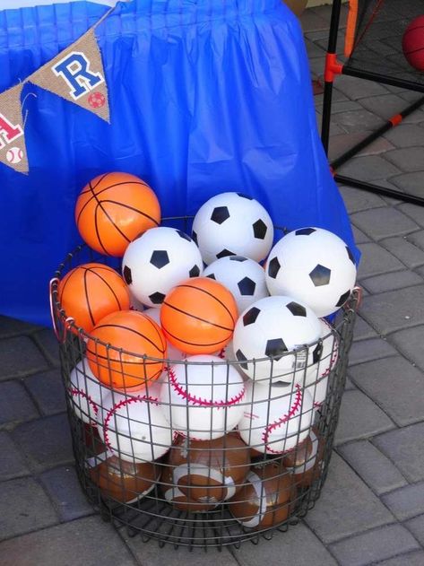 Sport Party Ideas, Sports Birthday Party Ideas, Sports Theme Birthday, Ball Birthday Parties, Sports Birthday Party, Ball Birthday, Sports Birthday, 10th Birthday Parties, Sports Party