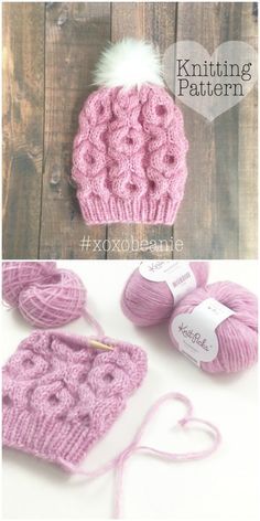 Valentines Knitting, Crochet Swimwear Pattern, Winter Hat Pattern, Valentine Hats, Top Craft, Knit Beanie Pattern, Crochet Beanies, Crochet Sewing, Knitting Patterns Free Hats